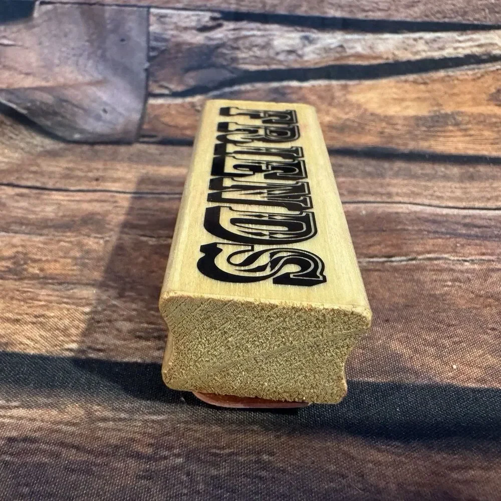 Vintage Friends Rubber Stamp Wood Mounted Western Circus Font Drop Shadow